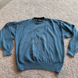Vintage Ashworth Gold Blue Sweater Size XL